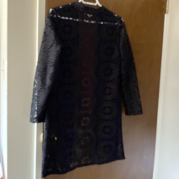 Cleo Petites Jet Black  Open Front Cardigan - Picture 5 of 7